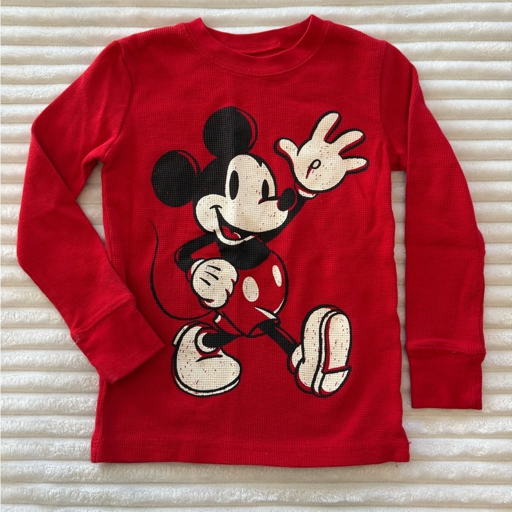 Disney Red Mickey Mouse Long Sleeve Tee
